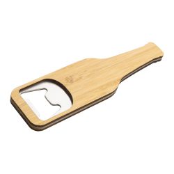 Décapsuleur personnalisable magnétique bambou et acier inoxydable
