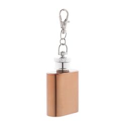 Porte-clés personnalisé mini flasque acier inoxydable recyclé finition brillante 30 ml