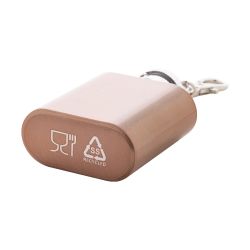 Porte-clés personnalisé mini flasque acier inoxydable recyclé finition brillante 30 ml Porte-clés personnalisé mini flasque acier inoxydable recyclé finition brillante 30 ml