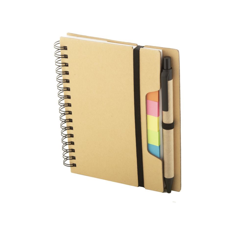 Carnet personnalisé spirale recyclé bloc-notes avec mémos autocollants