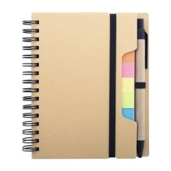 Carnet personnalisé spirale recyclé bloc-notes avec mémos autocollants Carnet personnalisé spirale recyclé bloc-notes avec mémos autocollants