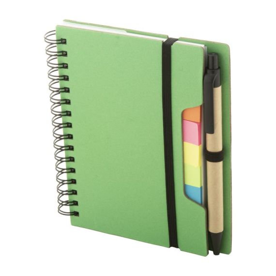 Carnet personnalisé spirale recyclé bloc-notes avec mémos autocollants