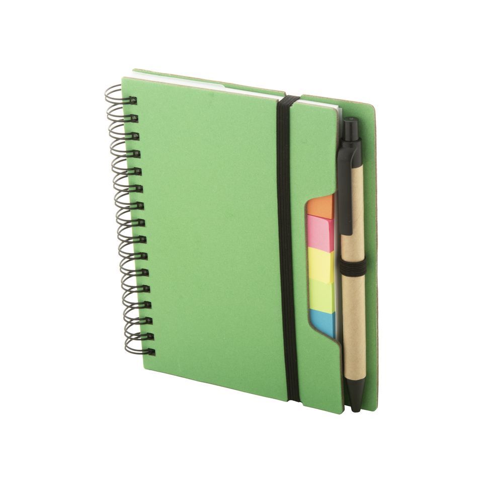 Carnet personnalisé spirale recyclé bloc-notes avec mémos autocollants