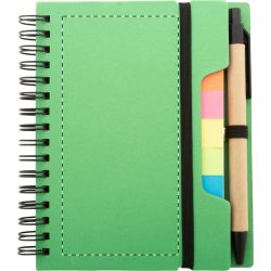 Carnet personnalisé spirale recyclé bloc-notes avec mémos autocollants