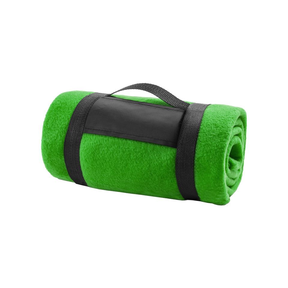 Couverture publicitaire polaire unie avec sangle velcro 