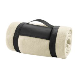 Couverture publicitaire polaire unie avec sangle velcro 