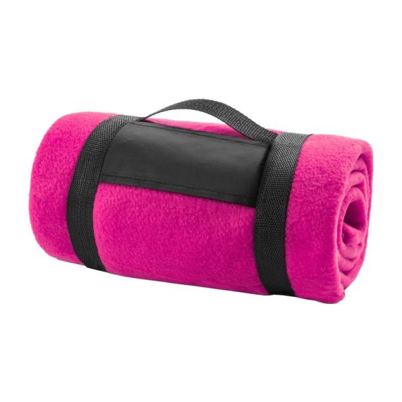 Couverture publicitaire polaire unie avec sangle velcro 