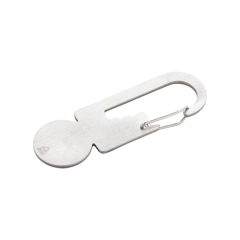 Outils multifonctions personnalisable en acier inoxydable recyclé avec mousqueton
