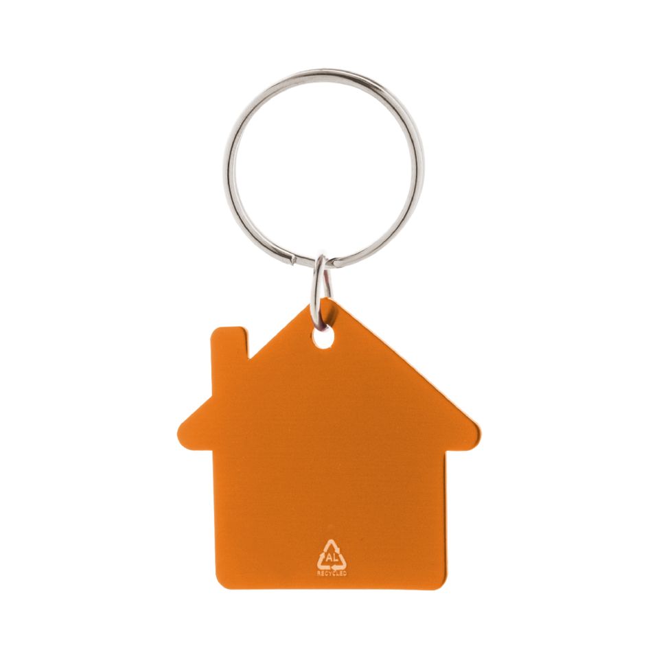 Porte-clés personnalisé en forme de maison en aluminium recyclé