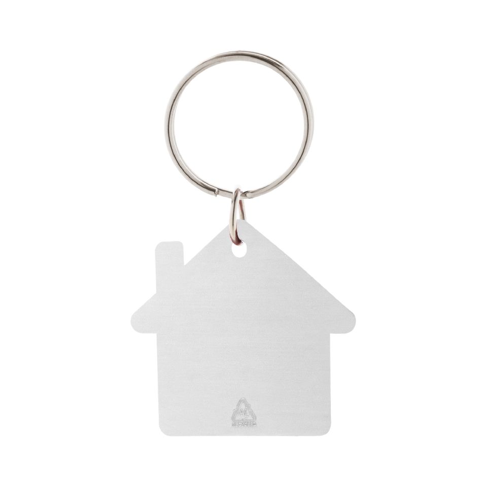 Porte-clés personnalisé en forme de maison en aluminium recyclé