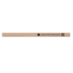 Crayon charpentier personnalisé Eco 17.6 cm vernis incolore fabriqué en France