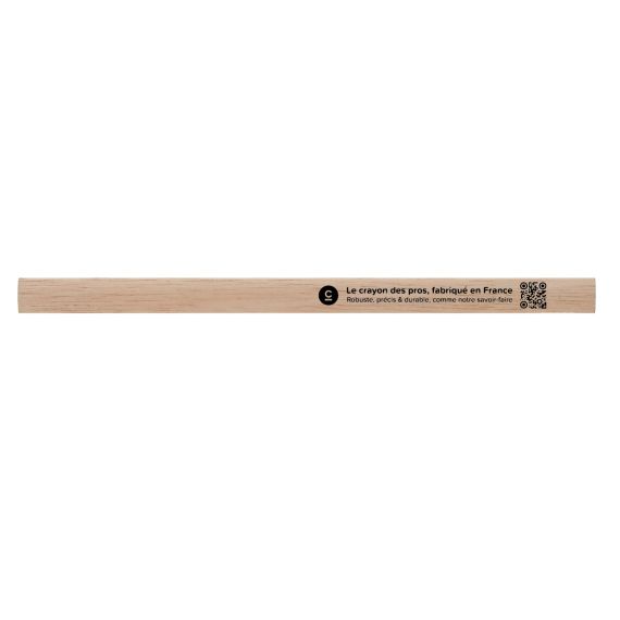 Crayon charpentier personnalisé Eco 17.6 cm vernis incolore fabriqué en France Crayon charpentier personnalisé Eco 17.6 cm vernis incolore fabriqué en France