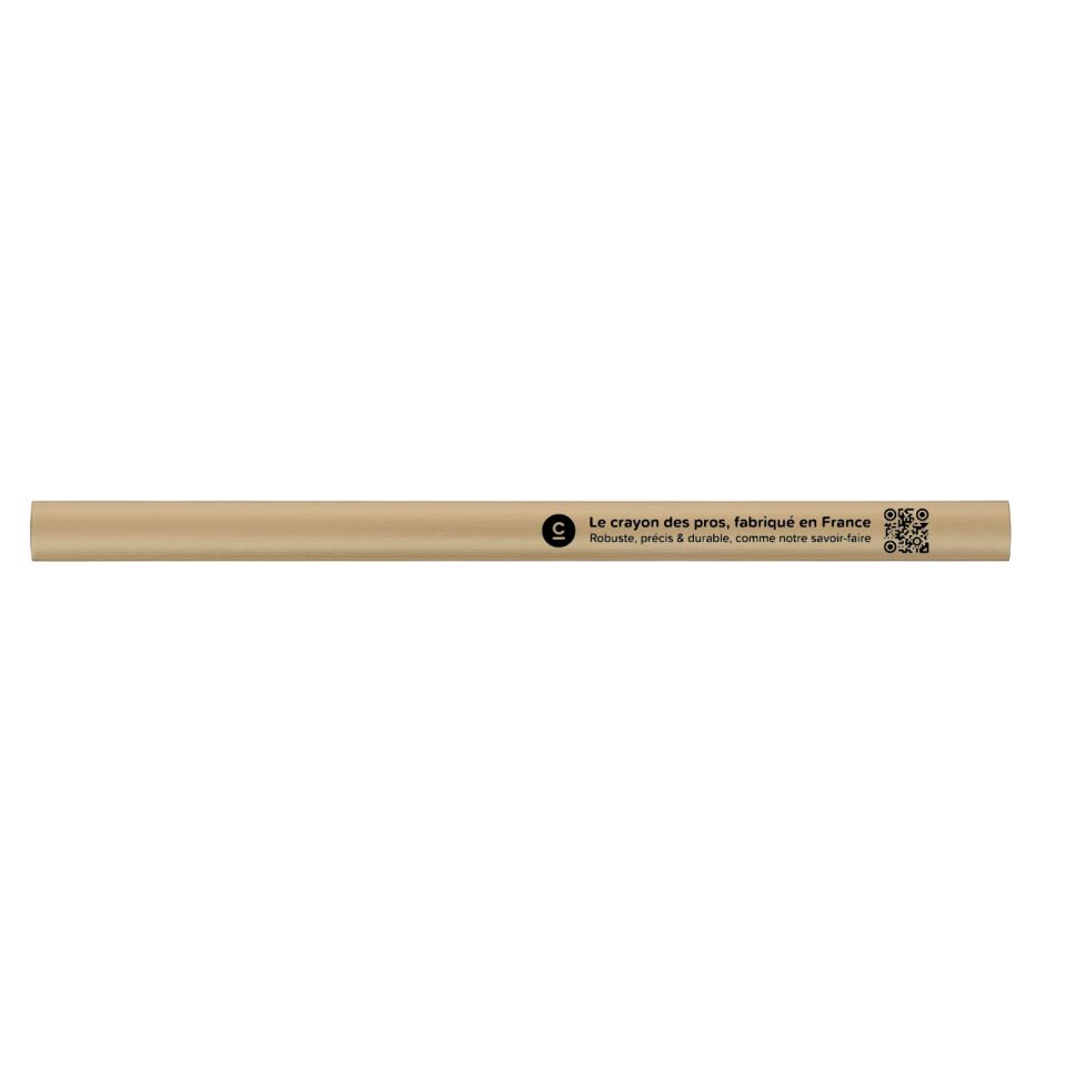 Crayon charpentier personnalisé Eco 17.6 cm vernis pantone fabriqué en France