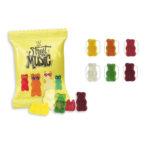 Bonbons publicitaires personnalisés fabriqués en Europe oursons sans sucre