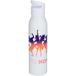 Bouteille publicitaire d’eau Sky de 650 ml en acier inoxydable recyclé certifié RCS à simple paroi