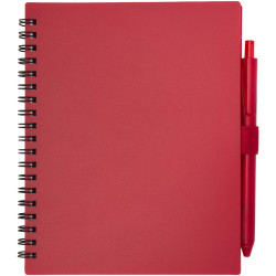 Ensemble publicitaire carnet à couverture souple en plastique recyclé et stylo bille Niove