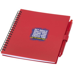 Ensemble publicitaire carnet à couverture souple en plastique recyclé et stylo bille Niove