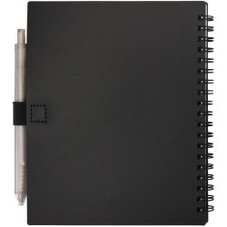 Ensemble publicitaire carnet à couverture souple en plastique recyclé et stylo bille Niove