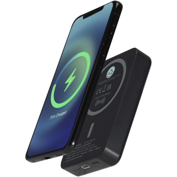 Batterie publicitaire de secours Acrab magnétique sans fil de 10 000 mAh et 15 W avec PD de 20 W recyclée