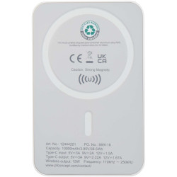 Batterie publicitaire de secours Acrab magnétique sans fil de 10 000 mAh et 15 W avec PD de 20 W recyclée