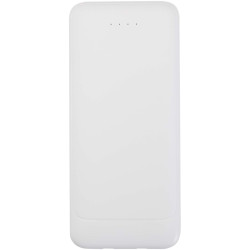 Batterie publicitaire de secours Adhil de 10 000 mAh et 10 W en plastique recyclé avec 2 câbles intégrés