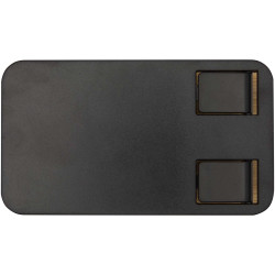 Support publicitaire de téléphone de bureau Alfirk pliable en plastique recyclé avec détails en bambou