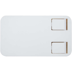 Support publicitaire de téléphone de bureau Alfirk pliable en plastique recyclé avec détails en bambou