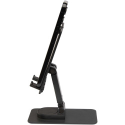 Support publicitaire de téléphone Alhena pliable en plastique recyclé avec support de bureau en métal