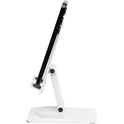 Support publicitaire de téléphone Alhena pliable en plastique recyclé avec support de bureau en métal