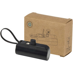 Batterie publicitaire de secours Alnair Type-C de5 000 mAh et 10 W en plastique recyclé avec support de retournementé