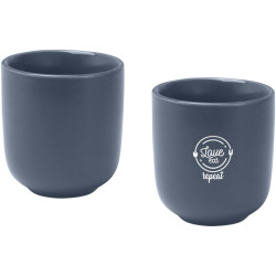 Tasses publicitaires à expresso Male en céramique de 90 ml set de 2