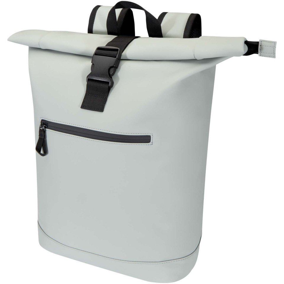 Sac publicitaire à dos Roll Top Resi Plus de 18 L et 15" en matériaux recyclés certifiés GRS