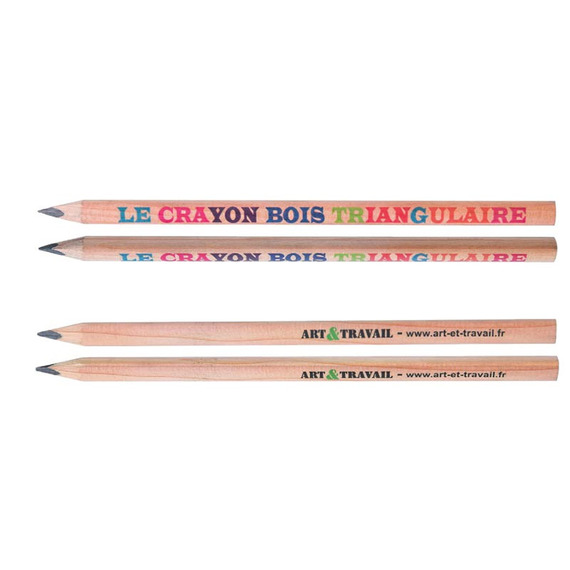 Crayon publicitaire triangulaire en bois