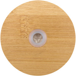 Pot publicitaire de 500 ml en verre borosilicate Mirage simple paroi avec couvercle en bambou