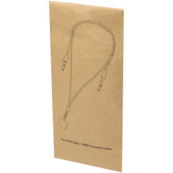 Tour de cou publicitaire Funi pour smartphone en plastique recyclé synchronisation des données intégrée et câble 5 en 1