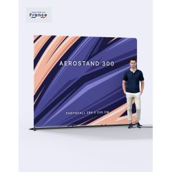 Stand noir photocall personnalisé 300x230 cm 
