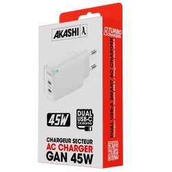 Chargeur de secteur personnalisable 45W 2USB Type-C Tsuki