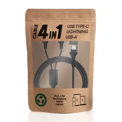 Câble publicitaire 4 en 1 recyclé 20W Akashi