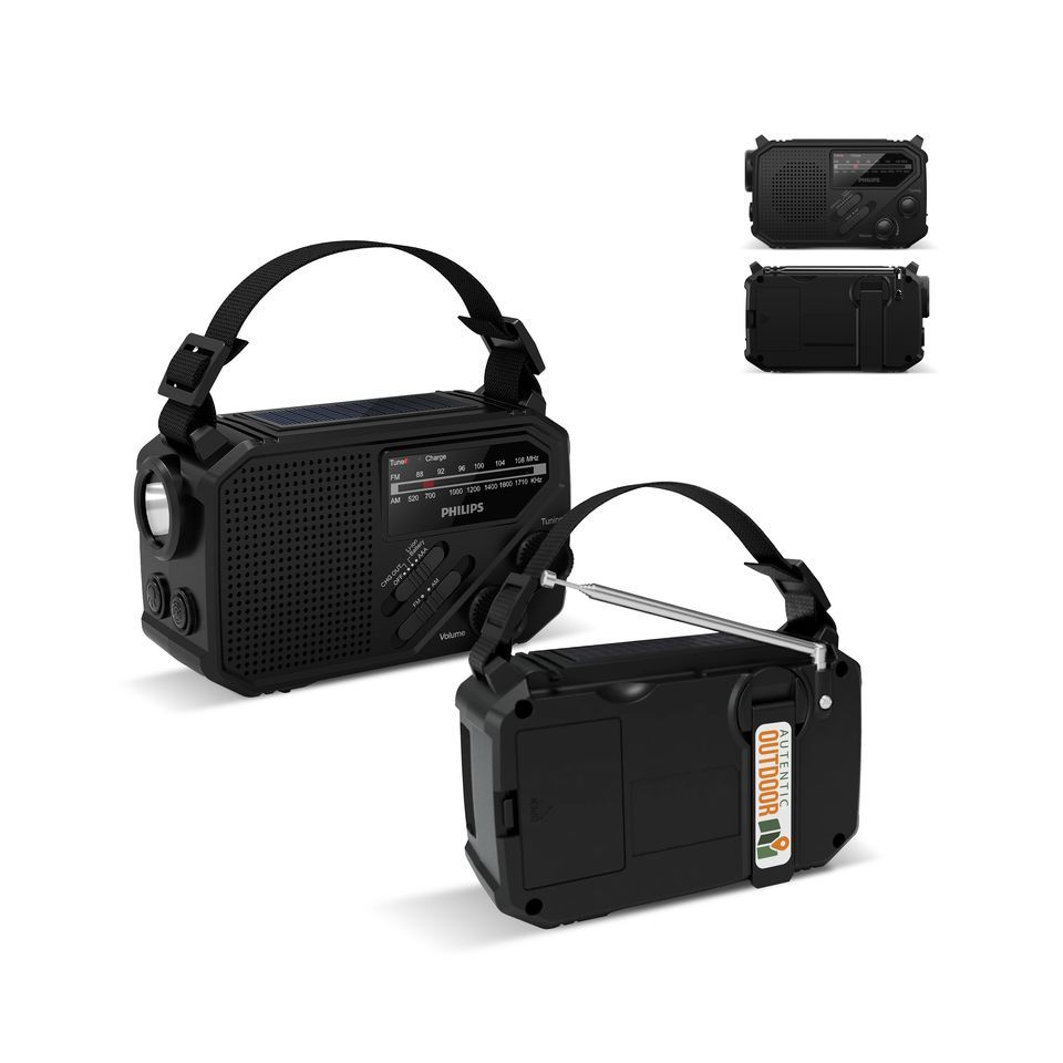 Radio personnalisée d’urgente Philips TAR1609 FM/AM et lampe de poche