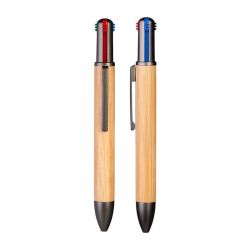 Stylo 4 couleurs en bambou personnalisé