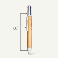 Stylo 4 couleurs en bambou personnalisé