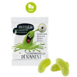 Gommes de fruits acidulées personnalisée aux cornichons VEGANEurope