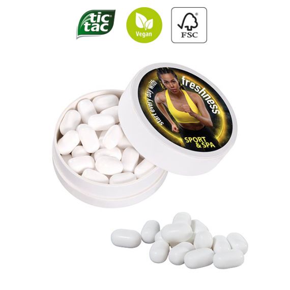 Boîte en papier XS personnalisée écologique avec TIC TAC Vegan