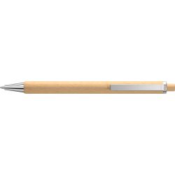 Stylo bille en bois personnalisé avec clip et pointe en métal brillant fabriqué en Europe 