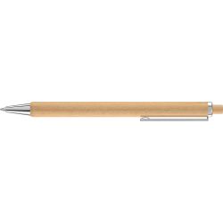 Stylo bille en bois personnalisé avec clip et pointe en métal brillant fabriqué en Europe 