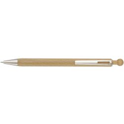 Stylo bille bois personnalisé bouton en bois pointe métal brillant fabriqué en Europe