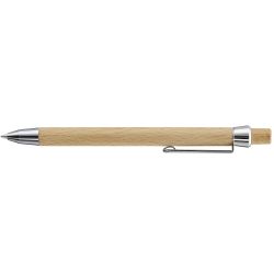 Stylo bille personnalisé en bois clip et pointe en métal brillant fabriqué en Europe