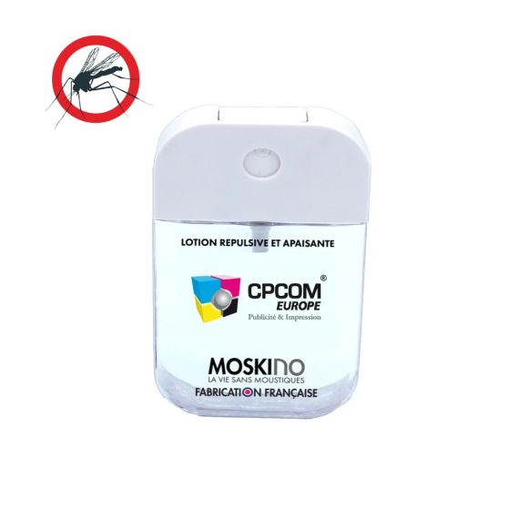 Spray anti moustique publicitaire personnalisé fabriqué en France de poche 40ml rechargeable