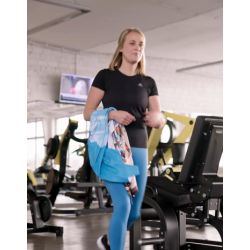 Serviette de sport publicitaire ultra-compacte en microfibre 100x40 mm express RPET fabriquée en Europe recyclée