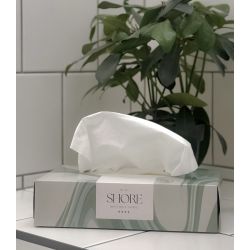 Boîte rectangulaire personnalisée de mouchoir papier 100% biodégradable fabriquée en Europe